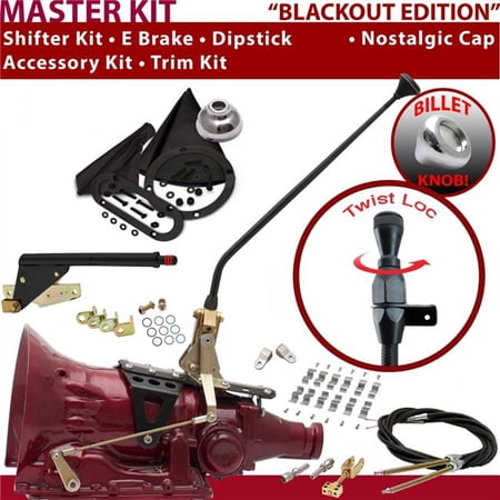 American Shifter FMX Shifter Kit Black 16 in. E Brake Cable Clamp Clevis Trim Kit Dipstick for F2535