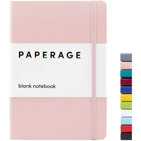 PAPERAGE Blank Journal Notebook, (Blush), 160 Pages, Hardcover, 5.7” x 8”