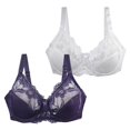 thumbnail image 2 of MVRLSH Jelly Bras For Women Womens Bcdef Cup Lace Bra Plus Size Breathable Soft Everyday Casual Wear Multicolor 80D-105F, 2 of 6