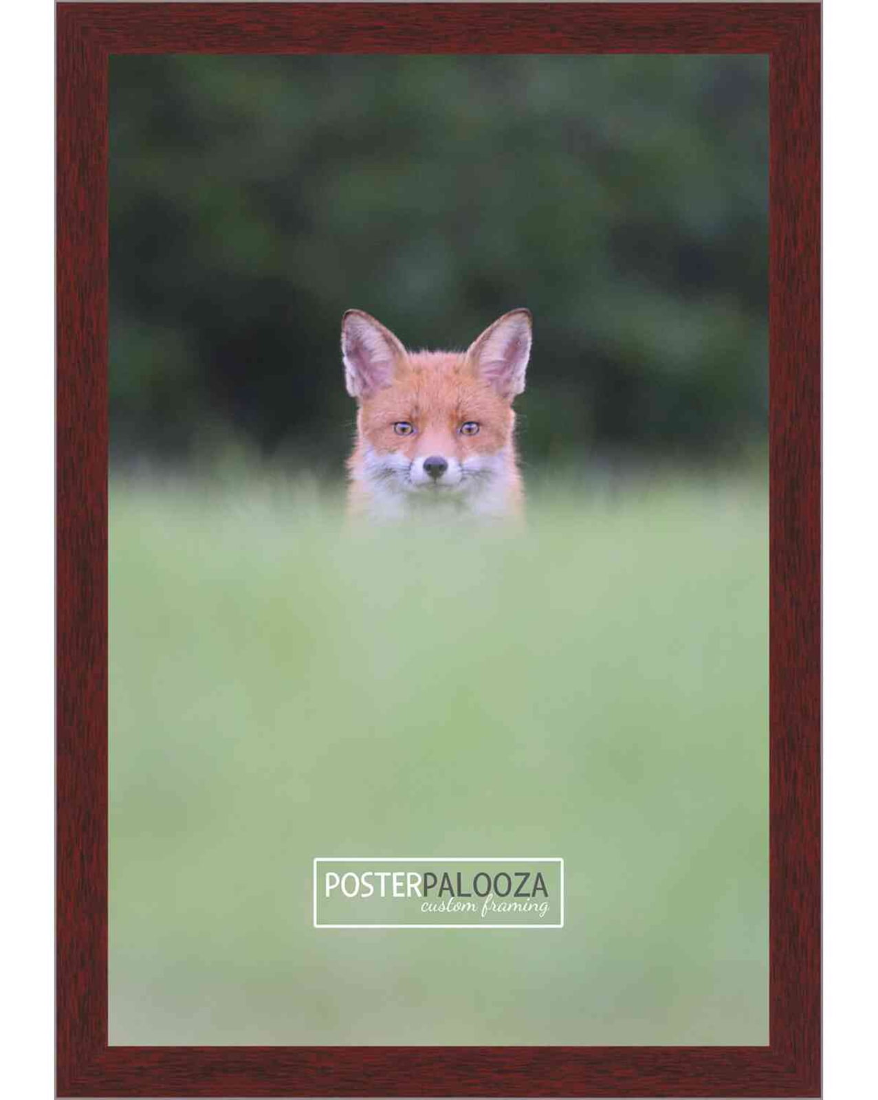 18x24 Mahogany Wood Picture Frame - UV Acrylic, Foam Board Backing, Hanging Hardware