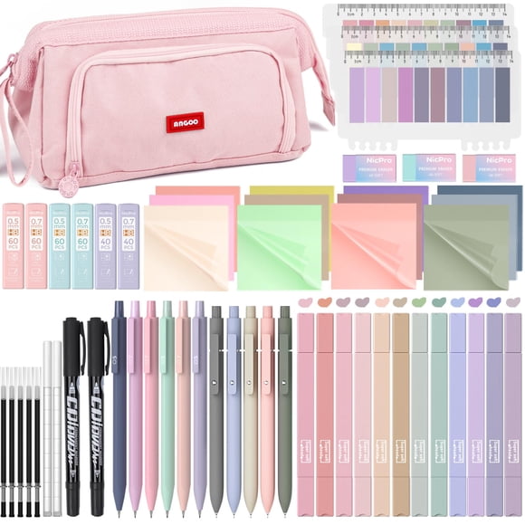 Kit de anotaciones para libros Nicpro con funda para bolígrafos, rotuladores y bolígrafos