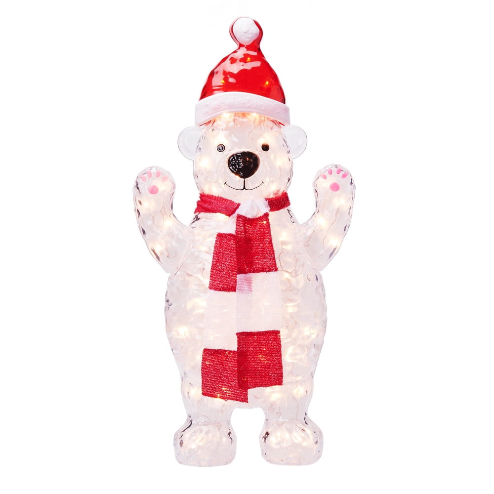 Holiday Time 30" Icy Bear with 50 Clear Lights