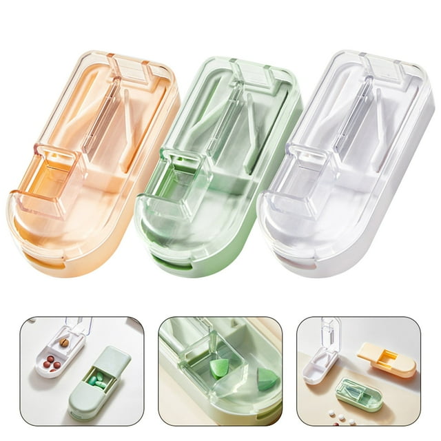Coupe-pilules Séparateur & Séparateur de Comprimés de Rangement avec Pinces Réglables en Acier Inoxydable & Étui de Voyage (3mm 15mm)