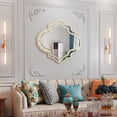 thumbnail image 5 of LUVODI Large Wall Mirror Elegant Champagne Glass Accent Mirrors with Glass Beveled Edge for Decor Foyer Fireplace ﻿, 5 of 13