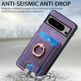 thumbnail image 6 of Allytech for Google Pixel 8 Pro 2 in 1 Detachable Wallet Case, Retro PU Leather Ring Kickstand Card Slots Case for Women Men, Strong Magnetic Shockproof Slim Case for Google Pixel 8 Pro - Purple, 6 of 10