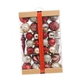 thumbnail image 3 of 74 piezas de bolas de Navidad con purpurina perfecl irrompibles Rojo, 3 of 8