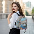 thumbnail image 6 of FORMRS Mini Backpack Purse for Women Travel Daypack Casual Shoulder Bag, Blue Plants Window, 6 of 7