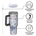 thumbnail image 4 of Modern 40oz Tumbler– Stainless Steel Insulated Tumbler with Handle and Straw, Large Capacity Travel Cup for Hot & Cold Drinks, 4 of 7
