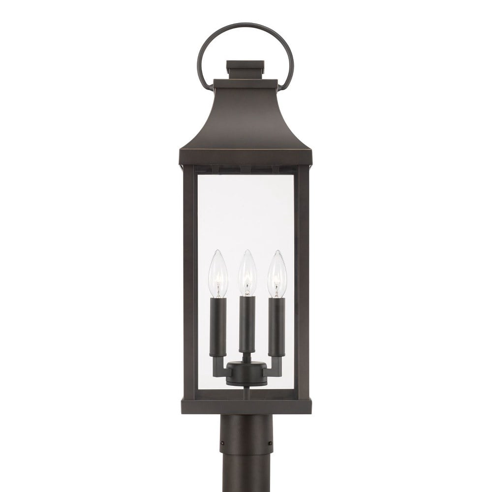 3 Light Outdoor Post Lantern In Traditional Style-26.75 Inches Tall And 8 Inches Wide-Black Finish Capital Lighting 946432Bk