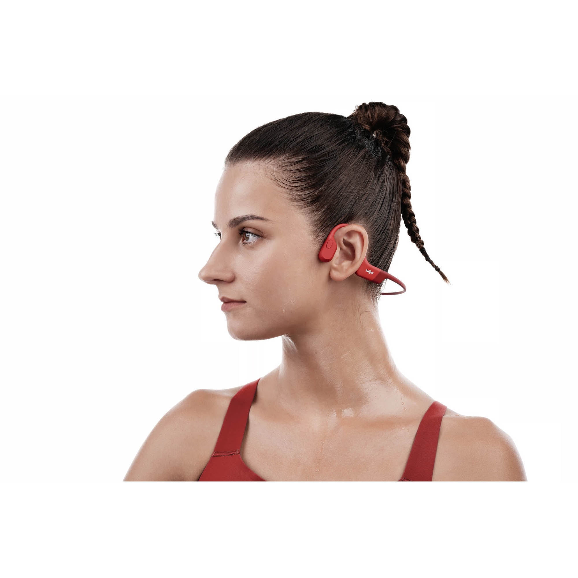 Shokz - OpenRun, Bone Conduction Sports Headphones, Red