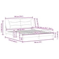 thumbnail image 4 of vidaXL Bed Frame with Headboard Dark Grey 193x203 cm Fabric, 4 of 5