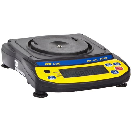 Engineering EJ-300 Newton Compact Electronic Toploading Balance with LCD Display, 110mm Pan, +/-0.02g Linearity, 310g Capacity, 0.01g Readability