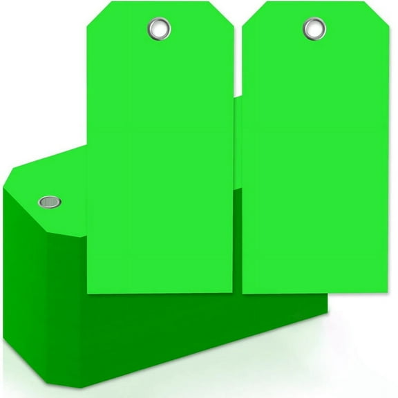 4 3/4In X 2 3/8In Neon Shipping Tags Blank Heavy Duty Hang Tags with Reinforced Holes Writable Luggage