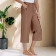 thumbnail image 7 of Jxximdong Leggings for Women Women's Cropped Pants High Waisted Summer Vacation Yoga Pants Brown S Yoga Pants, 7 of 7