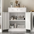thumbnail image 6 of Metal Storage Cabinet, Locking Cabinet with 1 Drawer and Adjustable Shelf, 36" H x 28" W x 16" D Steel Storage Cabinet for Office, Garage, Home-White, 6 of 8