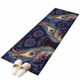 thumbnail image 2 of 2'x6' Rug Runners for Hallways Kitchen, Purple Peacock Feather Non Slip Entryway Beside Floor Carpet Runner, Abstract Colorful Washable Laundry Room Bedroom Throw Rugs Mat for Family Pet, 2 of 8
