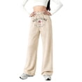 thumbnail image 5 of shqvo Girls Sweatpants NEW YORK Letter Printed Baggy Joggers Pants Athletic Drawstring Elastic Waisted Pants for Kids Teens with Pocket Trendy Trousers, 5 of 5