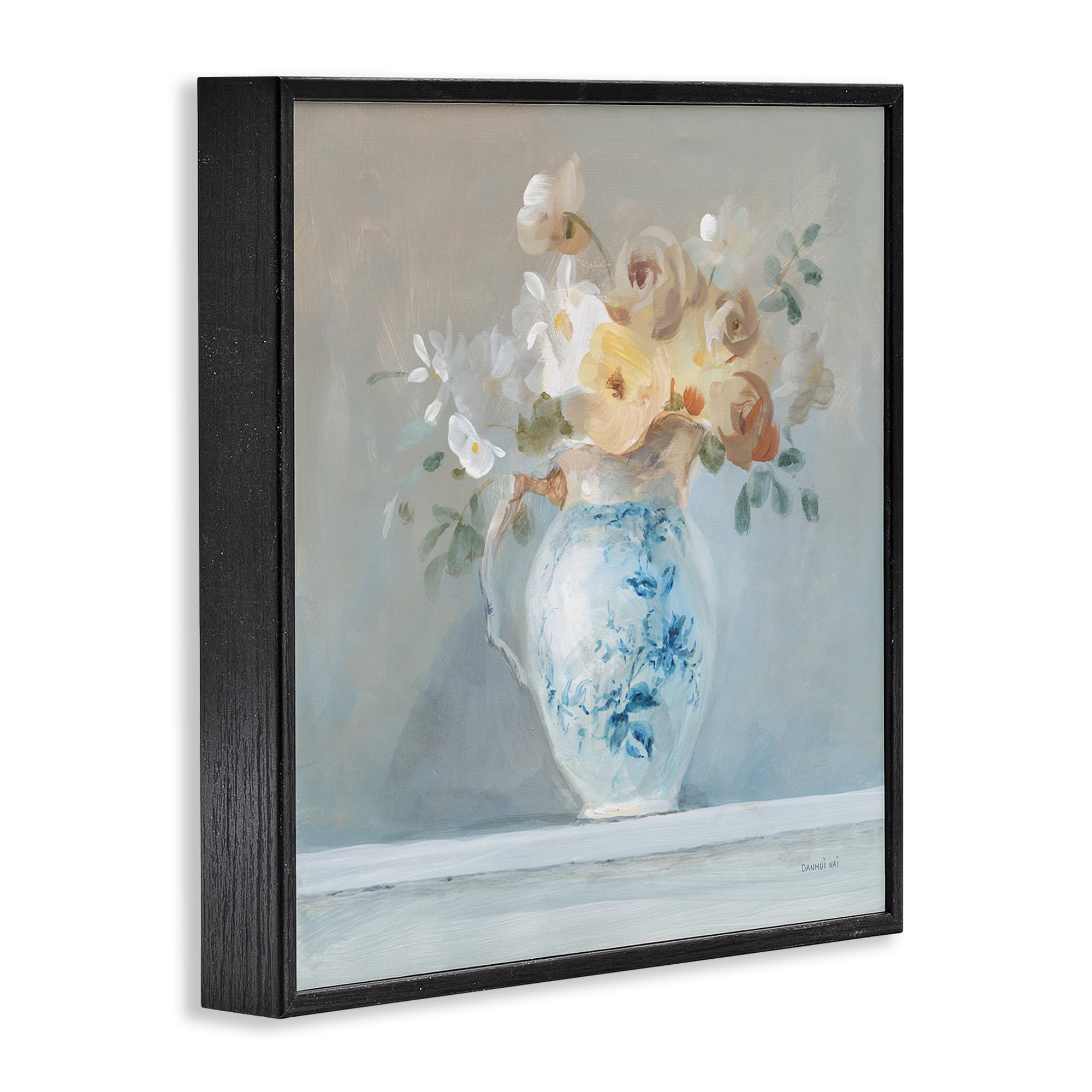 Stupell Industries Heirloom Flower Bouquet Botanical & Floral Painting Black Framed Art Print Wall Art, 12 x 12
