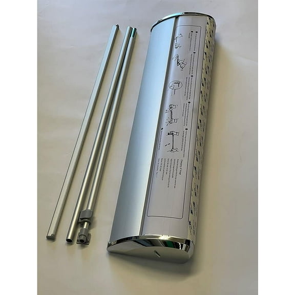 Signs PREMIUM Retractable Roll up Banner Stand Trade Show Display Holder Silver 33½"x65-90" Comes With A Premium Oxford Bag （Stand Only）