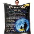 thumbnail image 1 of LHSHID Custom Blanket for Dad from Daughter Soft Personalized Blanket for Papa Grandpa from Granddaughter Customize Sherpa Blanket for Uncle from Niece 60"x80", 1 of 7