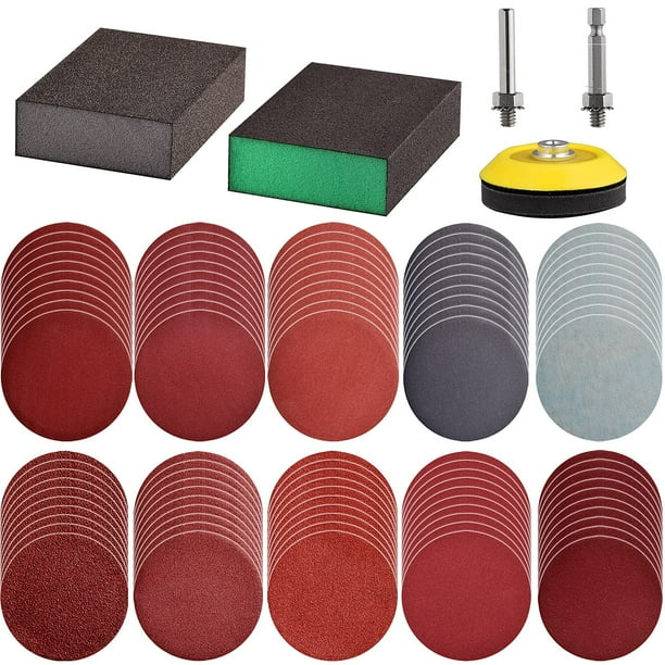 Disco de lijado Pad Tshya, 100 unidades, 3 pulgadas, con kit de bloques de esponja