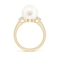 thumbnail image 2 of ANGARA Freshwater Cultured Pearl Three Stone Ring with Diamonds in 14K Yellow Gold for Women | June Birthstone, Birthday, Anniversary, Jewelry Gift for Women | Pearl Ring, 2 of 9