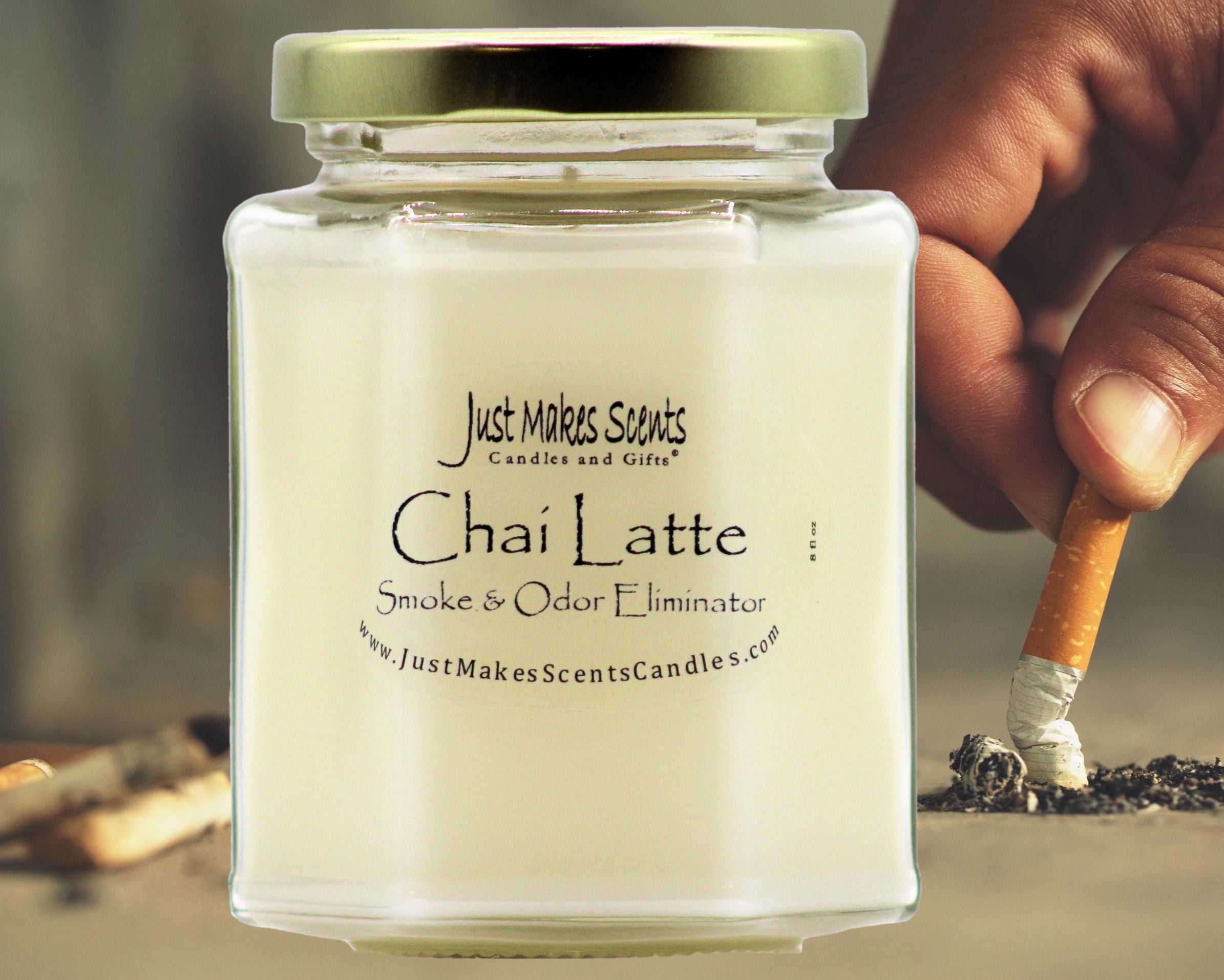 3-Pack Chai Latte Smoke & Odor Eliminator Candle, 8 oz Hexagon jar
