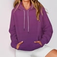 thumbnail image 4 of Fznquz Purple Long Sleeve Shirts for Women Crewneck Fashion Trendy Hoodies 2025 Gradient Pocket Womens Tees, 4 of 9