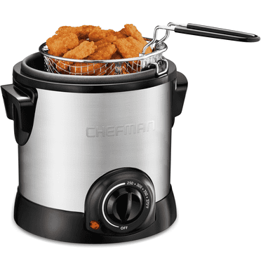 Chefman Fry Guy 1 Liter Deep Fryer w/ Adjustable Temperature Control - Stainless Steel