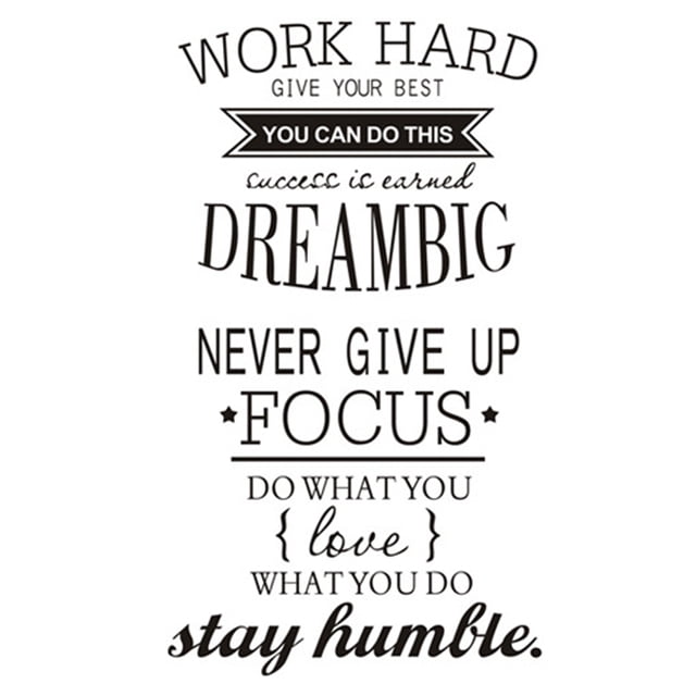 Coofit Inspirational Wall Sticker Self-Adhesive Quote Wall Decal Letter Decal for Wall