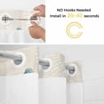 thumbnail image 5 of Summer Marine Life No Hook Shower Curtain with Snap in Liner Ocean Sea Turtle Starfish Coral Vintage Waterproof Bathroom Shower Curtain with See Through Top Window for Bathtub 54" x 78", 5 of 9