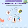 thumbnail image 3 of PinesC 40Pcs Pendant Picture Frame Keyrings, Make Your Own Keyring Kit, Central Pendant for Kids To Assemble And Attach To Key Rings And Bags Transparent, 3 of 5