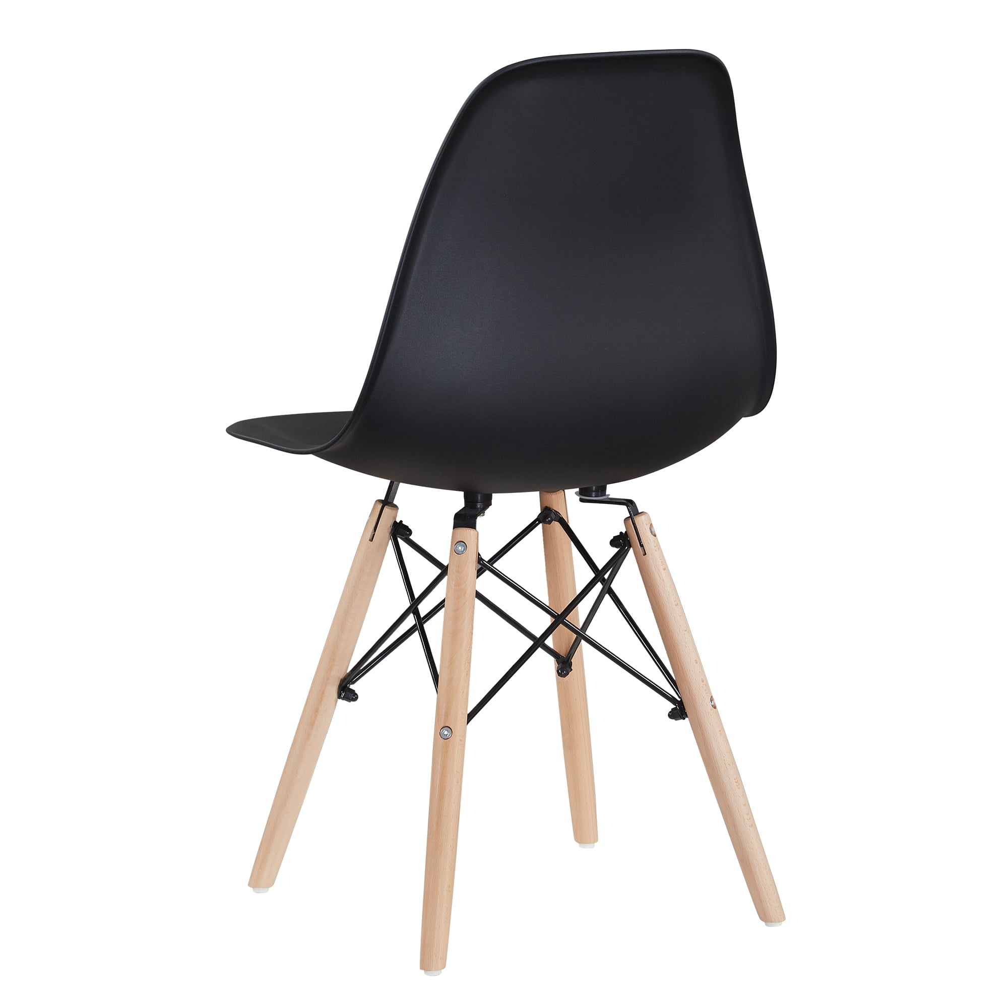 Kepooman Set of 4 Modern Armless Dining Chairs with Wood Legs, Black Kepooman Set of 4 Modern Armless Dining Chairs with Wood Legs, Black