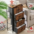 thumbnail image 5 of 4-Drawer Skinny Dresser - Fabric Storage Tower with Wood Top, Narrow Organizer for Bedroom/Closet/Office - Black/Grey/White, 5 of 12