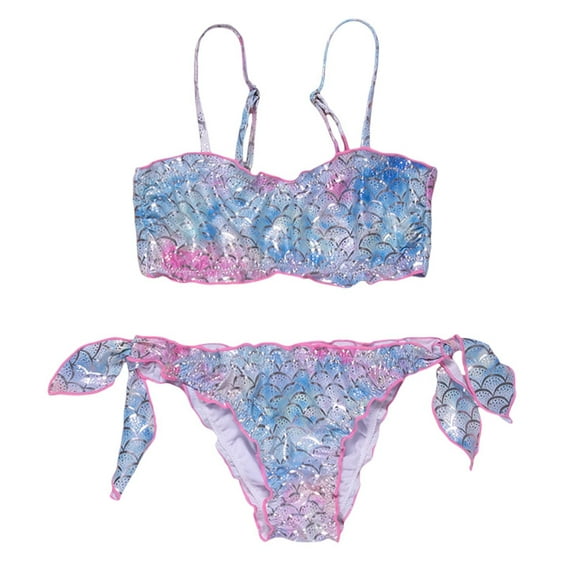 MEZZALL Swimsuits For Girls 2PCS Ruffle Bathing Suits Kids Bikini Beach Pool Clothes Classic Baby Toddler Swim Wear