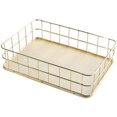 thumbnail image 1 of Panier de Rangement en Métal Doré pour Bureau Boîte de Rangement Grille en Fer Plateau de Rangement Panier Filet Bacs de Rangement pour Décoration Intérieure, 1 of 5