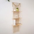 thumbnail image 5 of Estantes flotantes de pared de macramé de 3 niveles para dormitorio, baño, guardería, estantes de decoración de pared boho para macetas, 5 of 5