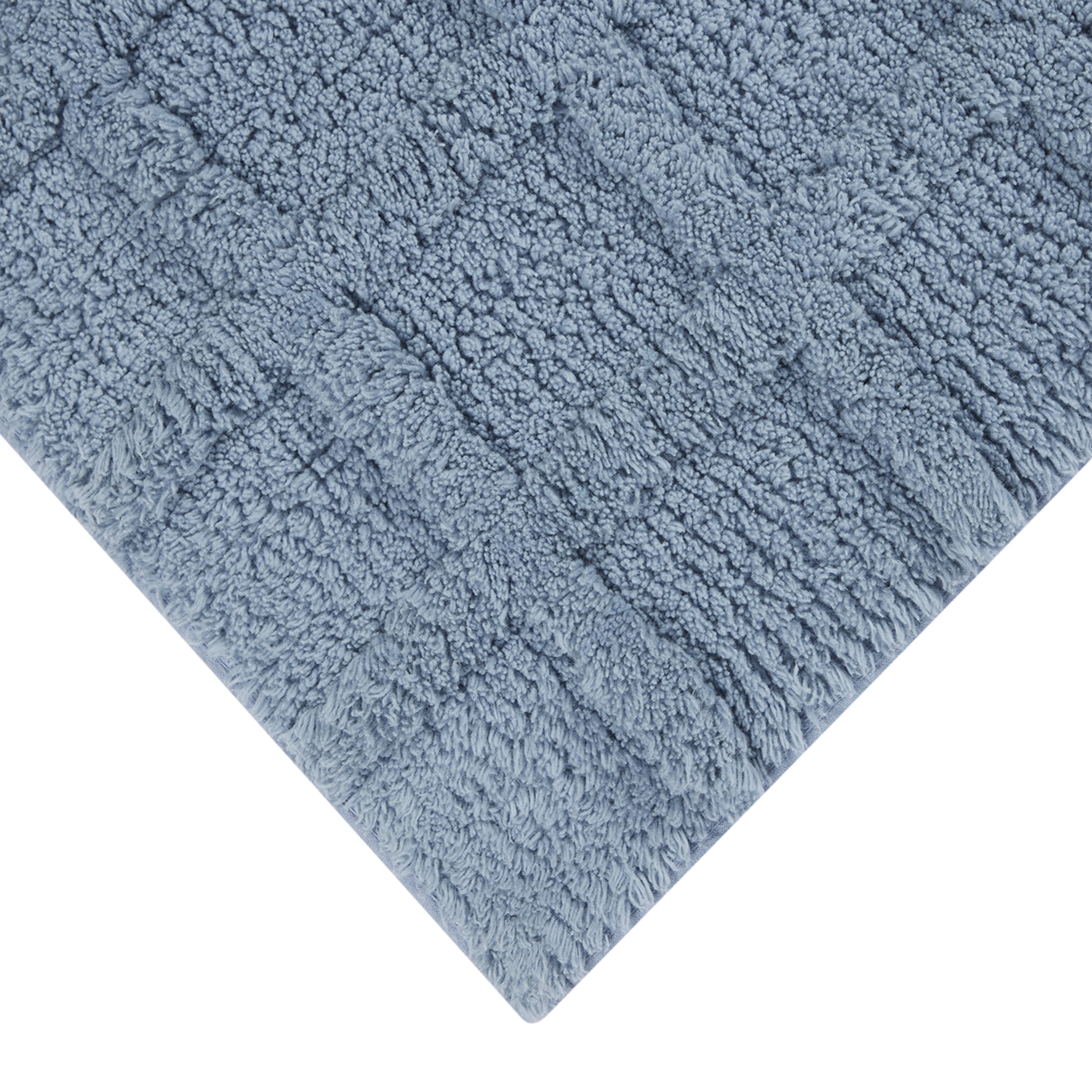Better Homes & Gardens Spa Grid Bath Rug Set, 2 Piece, Blue Silver, 17" x 24" & 20" x 30"