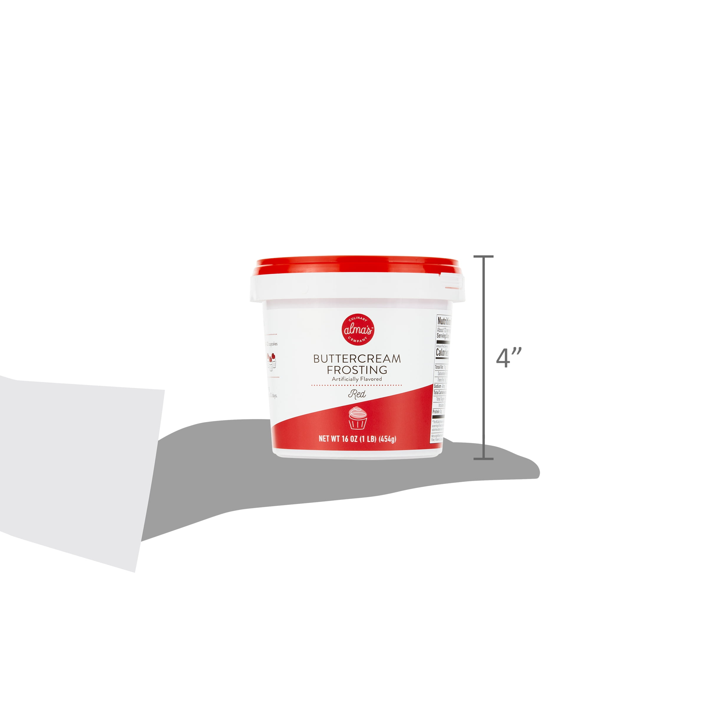 Almas Red Buttercream Frosting, Icing, 16 oz Tub