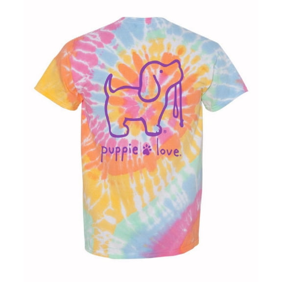 Puppie Love Dog Tie Dye Short Sleeve T-Shirt