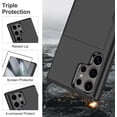 thumbnail image 5 of for Samsung Galaxy S24 Ultra Case with Screen Protector [Not-Yellowing] Samsung Galaxy S24 Ultra Phone Case Wallet Card Holder Shockproof Phone Case for Samsung S24 Ultra 6.8 inch Black, 5 of 14