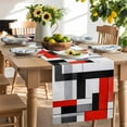 thumbnail image 3 of Abstract Table Runner, Medieval Red Black Geometrical Art Kitchen Table Runners Dress Scarves for Table Decorations Party/Restaurant/Indoor Outdoor Use, 13x72in, 3 of 9