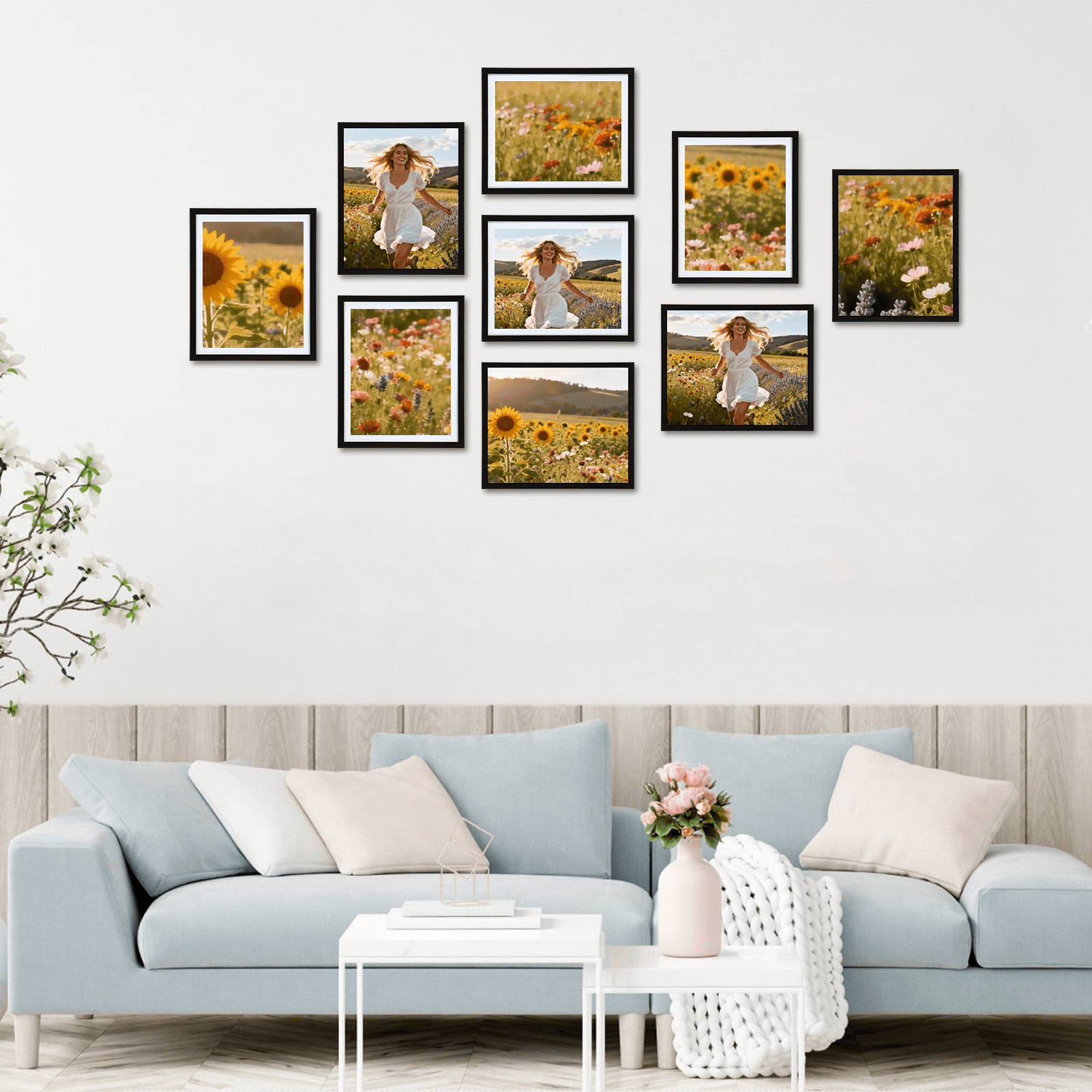 10 Pack 9x11 Black Picture Frame with 8x10 Opening