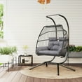 thumbnail image 2 of Outsunny Chaise Oeuf Suspendue Double, Chaise Hamac Pliable, Gris Foncé, 2 of 10