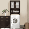 thumbnail image 2 of Renwick Free-Standing Toilet Storage Cabinet Bathroom Storage Rack with Open Shelf, Espresso, 2 of 10