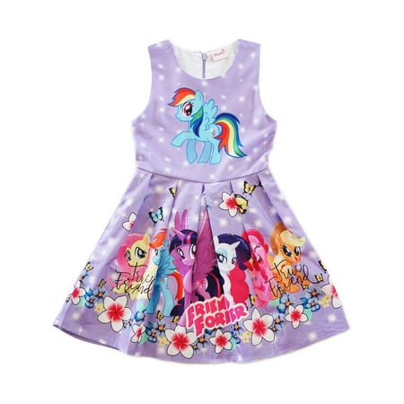 Wenchoice Girls Lavender My Little Pony Friends Forever A-Line (Little Girl Best Friends)