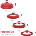 thumbnail image 5 of Microwave Splatter Cover Vented Glass Splatter Guard Lid with Collapsible Silicone for Food as Pot Cover 11.8 inch Large Plate for 6 7 8 9 10 11 inch Plate Bowl, 5 of 10