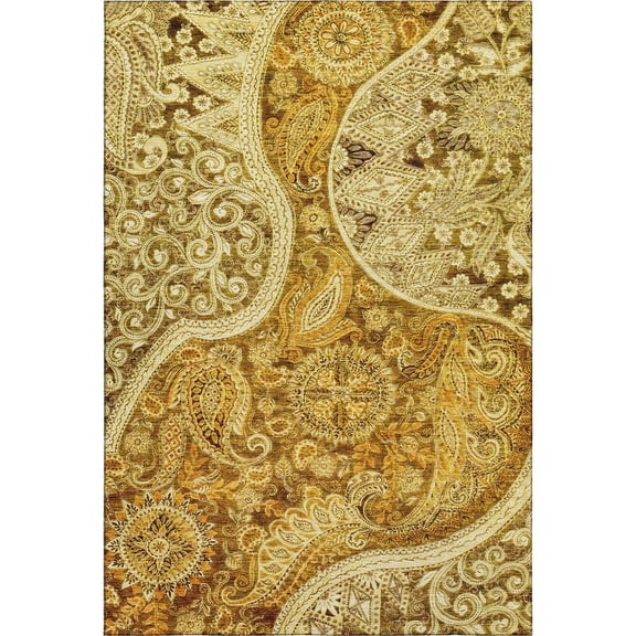 Addison Rugs Mayfield Premium Machine Washable Transitional Swirl Terracotta Rectangle Rug, 5' x 7'6"