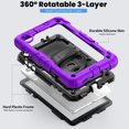 thumbnail image 2 of Case for Lenovo Tab M8 4th Gen 2024/2023 (TB-301FU, TB-300FU) with Screen Protector, 360 Degree Rotating Kickstand Hand Strap Heavy Duty Shockproof Cover with Shoulder Strap, Purple, 2 of 7