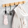 thumbnail image 3 of Folding Wall Mounted Coat Hook 6 Hook Coat Racks for Jacket Key Entryway, 3 of 5